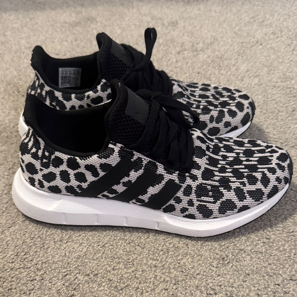 Adidas Black and White Patterned Sneakers